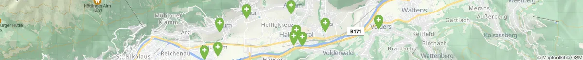 Map view for Pharmacies emergency services nearby Hall in Tirol (Innsbruck  (Land), Tirol)